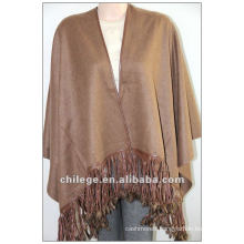 fashion, ladie's cashmere cape, with fox fur trim